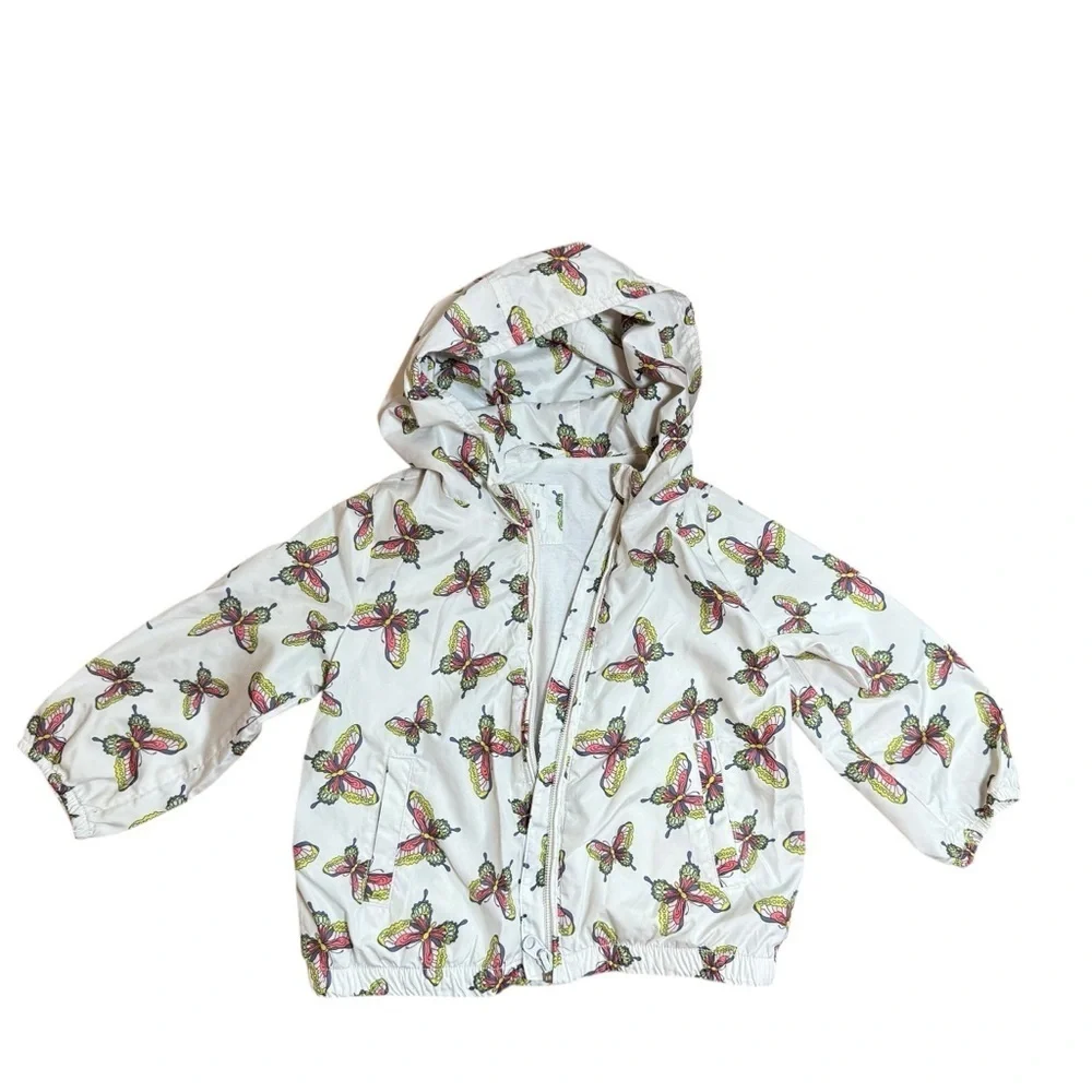 GAP| Kids/Toddler Butterfly Hooded Raincoat/Windbreaker Jacket- Size 2 years